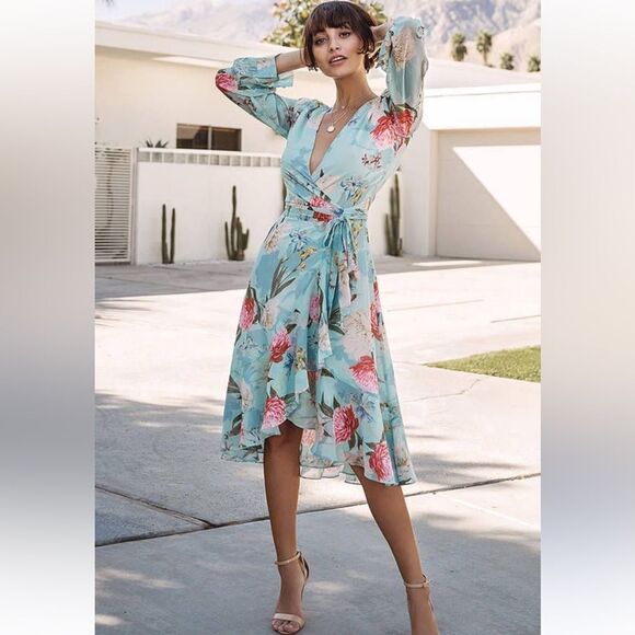 NWT Yumi Kim FOREVER YOURS JADE CASANOVA Wrap Midi DRESS XS - Picture 1 of 14